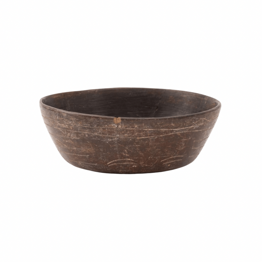 Pre Columbian Incised Pottery Bowl
