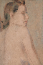 Load image into Gallery viewer, Mid Century Pastel Portrait, Nude Woman
