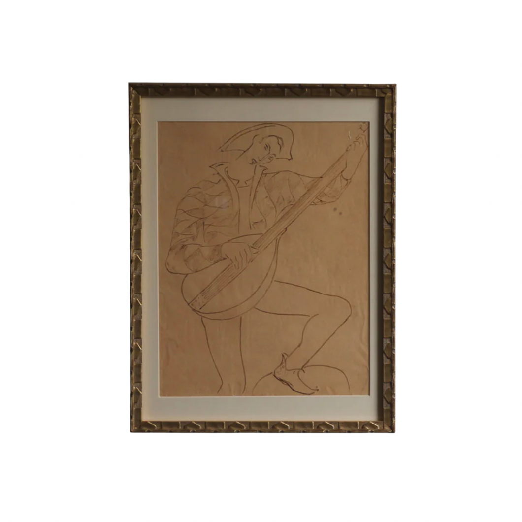 Arthur Gerlach Drawing of a Minstrel