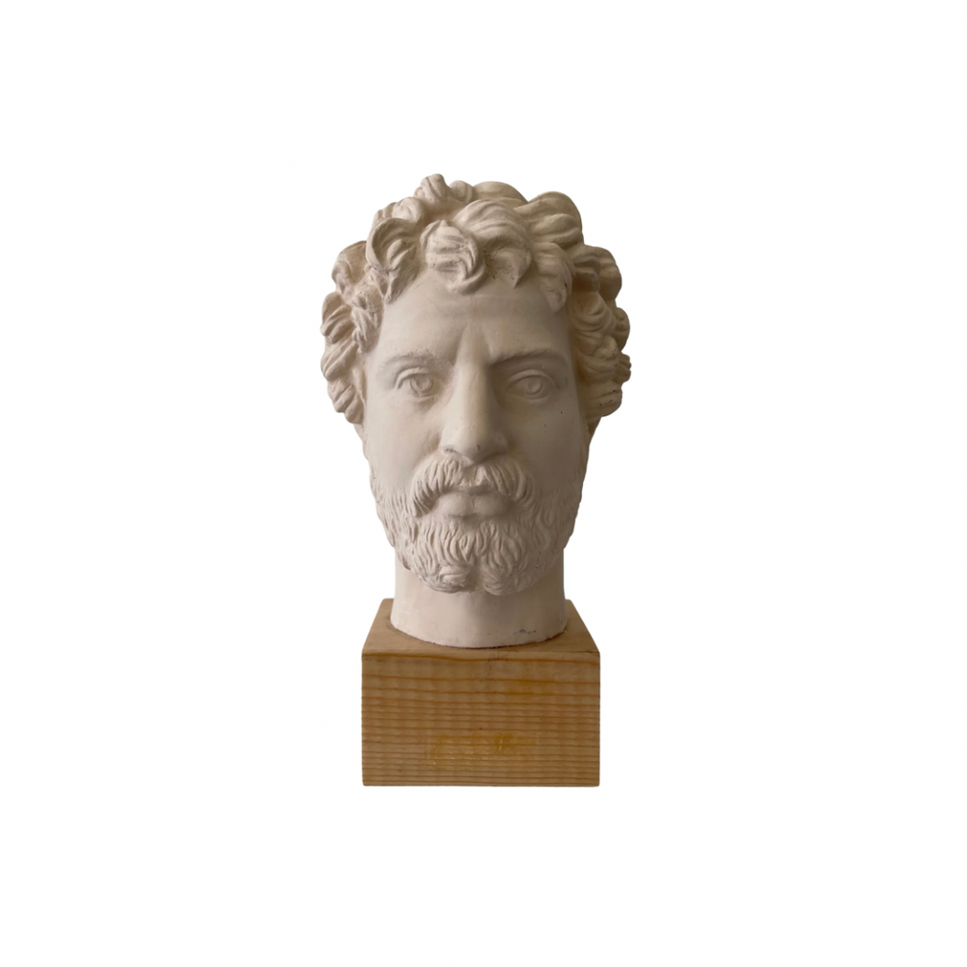 Hadrian Roman Emperor Bust on Wood Base