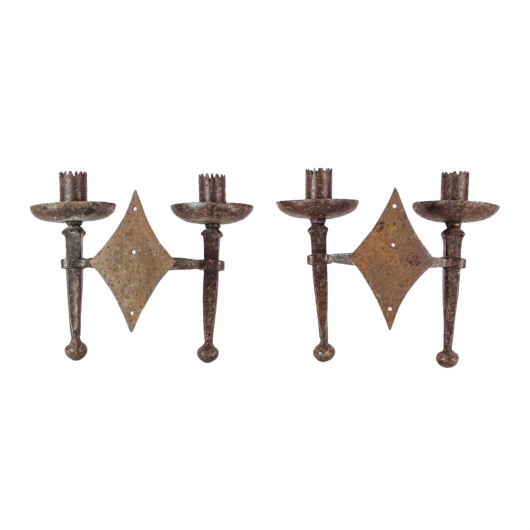 Pair of French Iron Wall Sconces